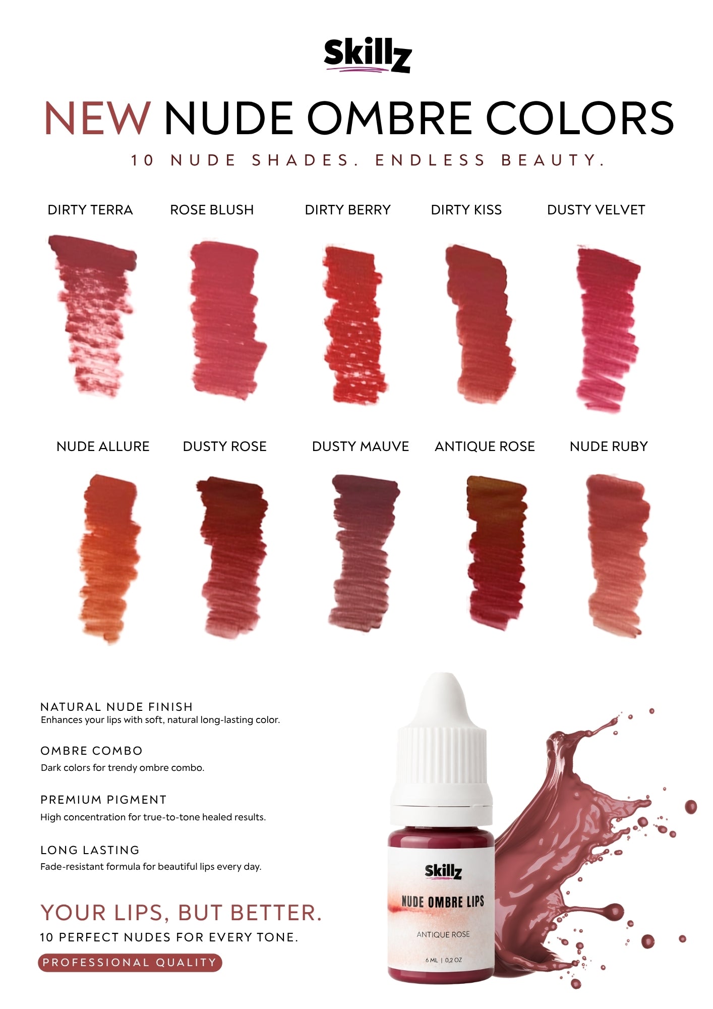 NUDE OMBRE LIPS - set of 10