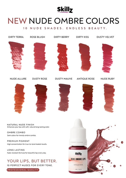 NUDE OMBRE LIPS - set of 10